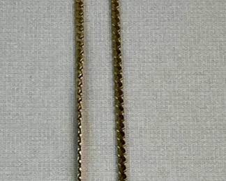 Vintage 14K Yellow Gold Pisces Zodiac Pendant w/ Serpentine Necklace (17.34g)