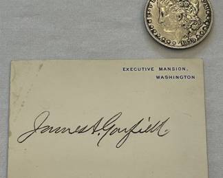 SIGNED President James A. Garfield Executive Mansion, Washington Card