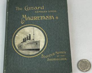 1907 The Cunard Express Liner Mauretania Souvenir Number of "The Shipbuilder" Photo Illustrated w/ Fold-Out Plates FIRST EDITION