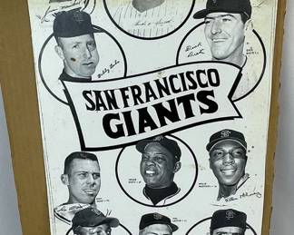 1969 Topps Company Artwork Cleveland Indians and San Francisco Giants Team Posters Drawings (Willie Mays, McCovey, Marichal, Tiant, Etc..)