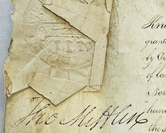 Authentic Original 1792 The Commonwealth of Pennsylvania Northumberland County Vellum Land Grant SIGNED by Signer of the Constitution & 1st PA. Gov. Thomas Mifflin, Oliver Pollock, Revolutionary War Colonel John Nixon)