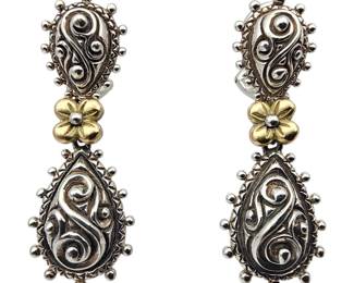 Barbara Bixby 18k Gold Sterling Dangle Earrings