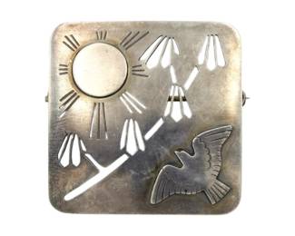 Georg Jensen #293 Sterling Sun And Dove Brooch