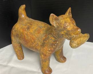 Historic Xolo PreColumbian Columa Clay Dog Sculpture