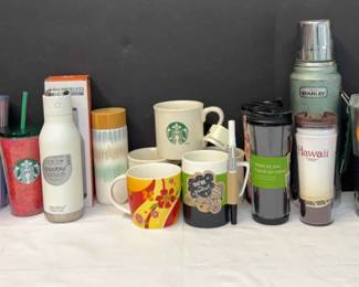 Starbucks Coffee Mugs Ajd Thermos, Vintage Aladdin Stanley Thermous, ASOBUwireless Water Bottle, Miz