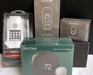Ecobee Smart Thermostat, Smart Sensor, Smart Camera And Radio Shack Door Chime  Alarm