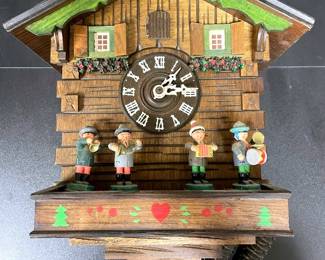 Vintage Cuckoo Clock With Weights Swiss Musical Movement  Made In Schwarzwald, Germany