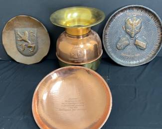 Redskin Brand Cut Plug Spittoon, Vintage Metal Plates