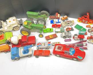Vintage Tootsie Matchbox Tonka Trucks Cars Motorcycles And Farm Equipment Toy Cars 