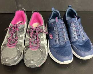 Womens Size 11 Skechers Memory Foam Sneakers  Aasics Gel Venture 3 Sneakers