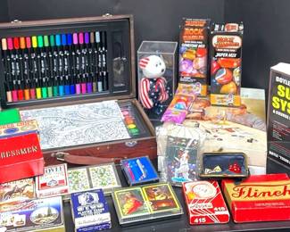 Art Set, Vintage Playing Cards, Poker Chips, Chess Pieces, Dice, Gemstones, Beanie Baby, Stop Watch