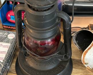 Vintage Dietz Lantern w/ Red Glass