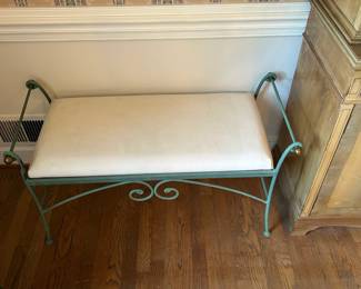 Vintage Metal Vanity Bench