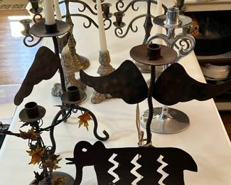 Silver, Brass and Metal Candlestick Holders