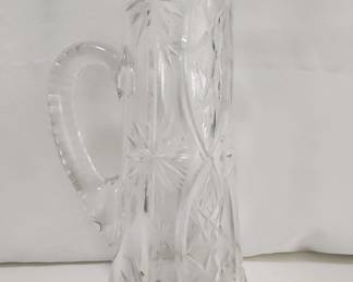 Large Crystal Glass Pitcher