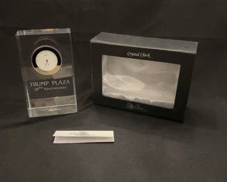 Trump Plaza 25th Anniversary Crystal Clock 