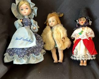 Three Vintage Plastic Dolls 2 with Eyes That Open close