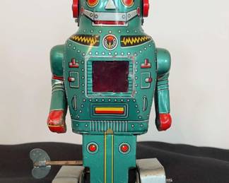 Vintage Mechanical Mighty Robot Windup Toy Made In Japan