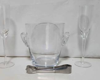 Wine Glasses And Glass Ice Bucket