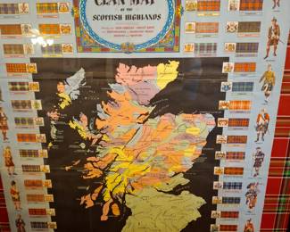 Framed Scottish Clan Map