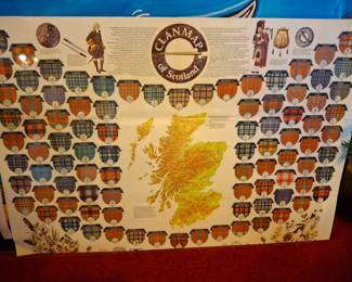 Vintage Scottish Clan Map