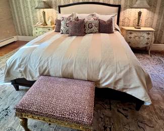 Beautiful king bedding and furniture.