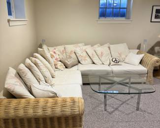 Rattan sectional sofa