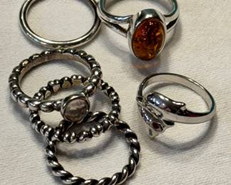Sterling silver rings.