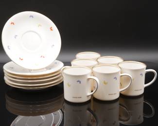 Hanae Mori Dinnerware Cup and Saucer Set by Yamaka International (Set of 12)