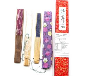 Lot of 5 Folding Hand Fans