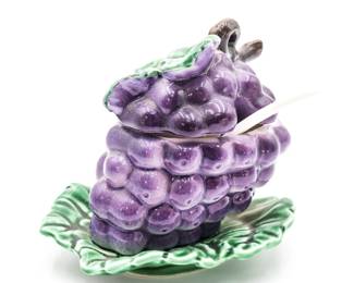 Ceramic Grape Sugar Jar