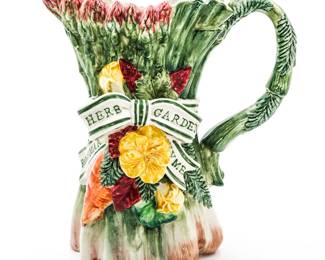 Fitz & Floyd 1996 Hand Painted 1-1/4 Quart Garden Pitcher