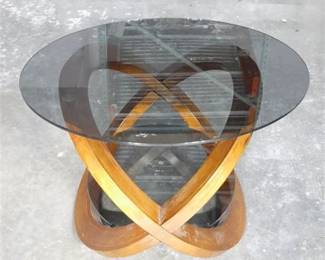 LumiSource Linx Accent Table with Smoked Glass