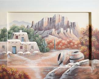 Framed Brass Rubbing Of Medieval Couple