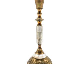 Brass w/Mother of Pearl Candle Holder
