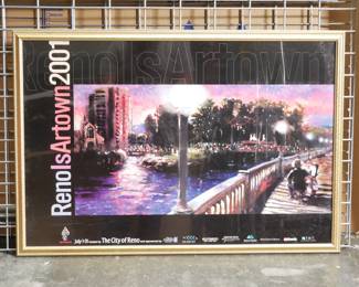 RenoIsArtown 2001 Framed Festival Poster