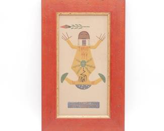 Framed Navajo Sand Painting Mother Earth