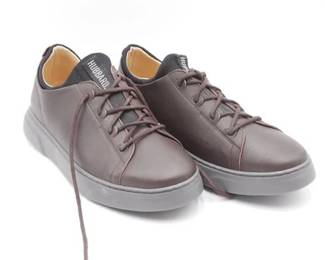 Samuel Hubbard Flight Espresso / Grey Leather Sneakers - Men's Size 11.5