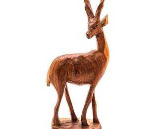 Carved Wood Gazelle