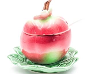 Ceramic Peach Sugar Jar