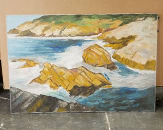 Surf In Monterey" Original Oil on Canvas Painting By Boris Buzan