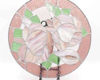 Stained Glass Decorative Peony Flowers