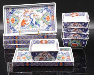 Lot of 10 Asian White China Serving Plates and Bowls