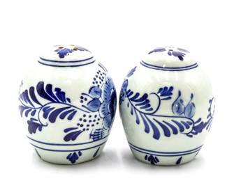 Blue & White Ceramic Salt & Pepper Shakers