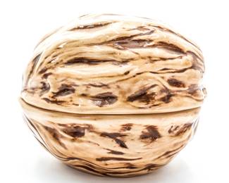 Large Ceramic Walnut Container