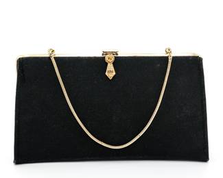 Black Fabric Clutch Handbag