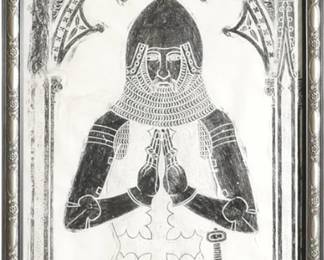 Tall Framed Brass Rubbing of Sir Edward Dallingridge