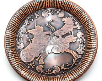 Copper Low Relief Chariot Art Plate