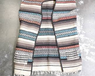 Vintage Mexican Woven Poncho Vest