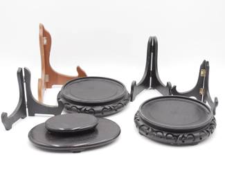 Lot of 8 Assorted Wooden Display Stands